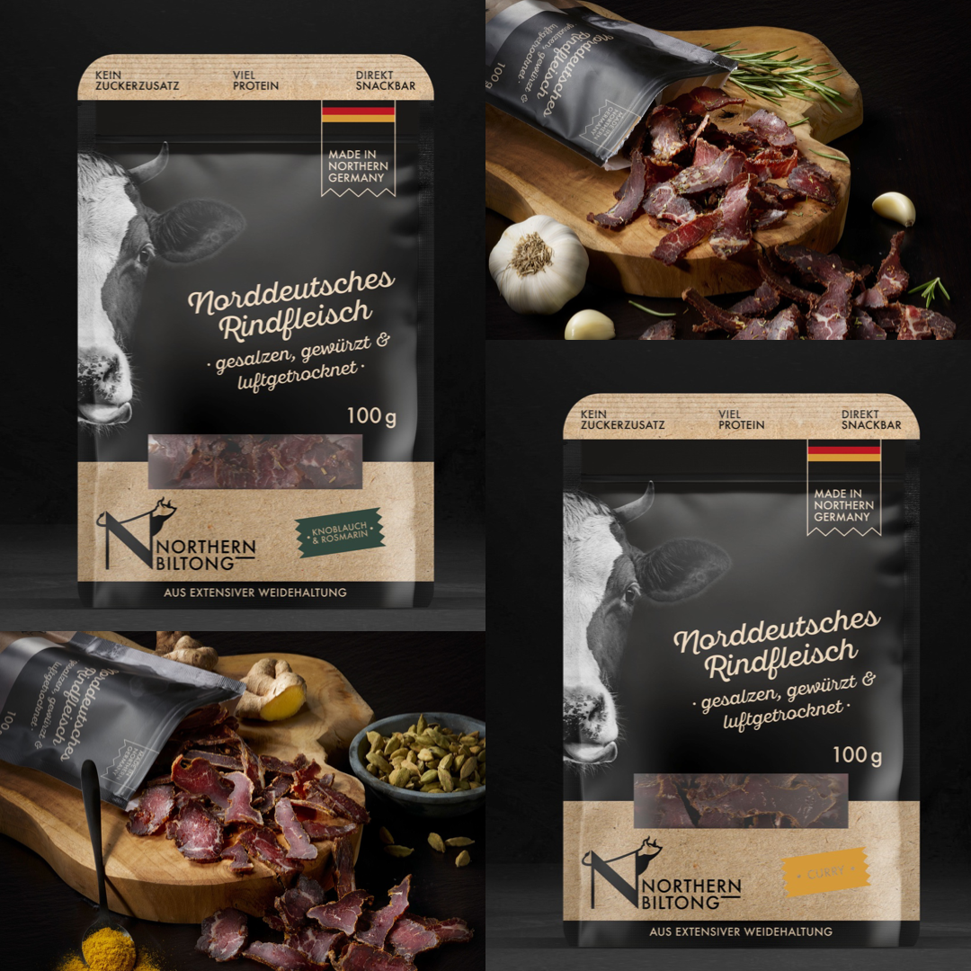 Biltong Knoblauch Rosmarin Curry Trockenfleisch