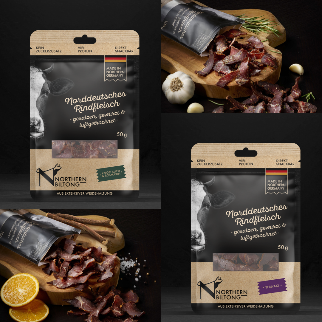 Biltong Knoblauch Rosmarin Teriyaki Trockenfleisch